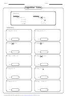 Logarithm Worksheet Printable pdf