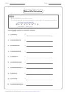 Expressing Numbers In Scientific Notation Worksheet With Answer Key Printable pdf