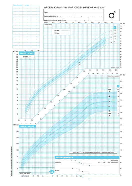 Boys Growth Chart - 1-21 Years (Moroccan) Printable pdf