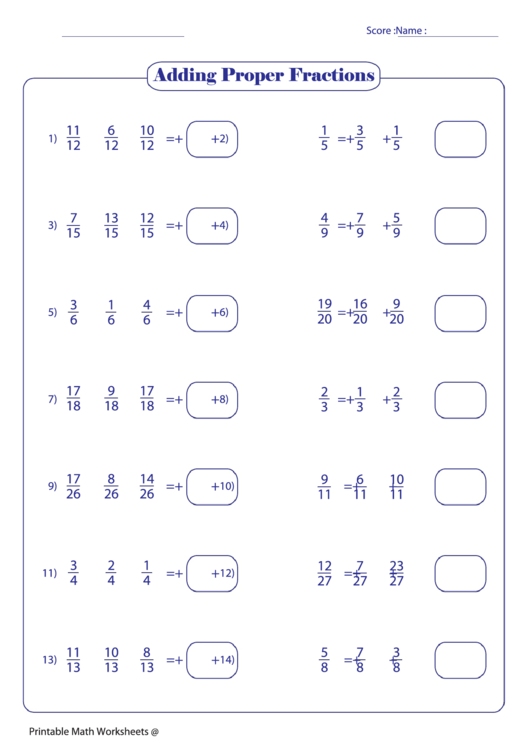 How To Explain Adding Proper Fractions