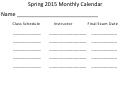 Monthly Calendar Template - 2015, January 2016