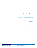 Sample Complaint Letter