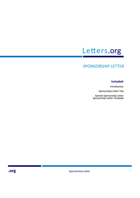 Sponsorship Letter Template Printable pdf