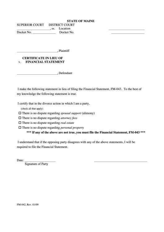 Fillable Financial Statement Printable pdf