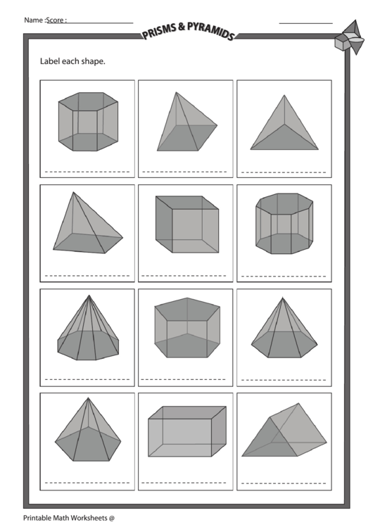 Prisms Pyramids Chart Black And White Printable Pdf Download