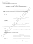 Form Artorg_llc - Sample - Articles Of Organization Form - 2008