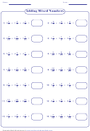 Adding Mixed Numbers Printable pdf