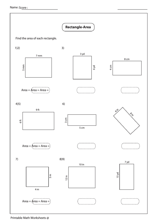Rectangle-Area Printable pdf