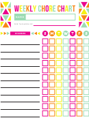 Colorful Weekly Chore Chart Printable pdf