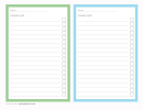 Chore List Template - Two Per Page