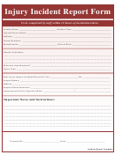Injury Incident Report Form