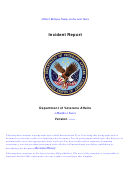Incident Report Template - Department Of Veterans Affairs