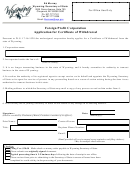 Foreign Profit Corporation Application For Certificate Of Withdrawal - Wyoming Secretary Of State - 2015