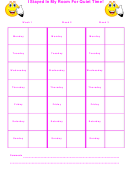 I Stayed In My Room For Quiet Time! Responsibility Chart