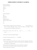 Employment Contract (sample)