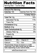 Nutrition Facts Template