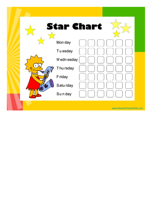 Star Reward Chart - Lisa Simpson Printable pdf