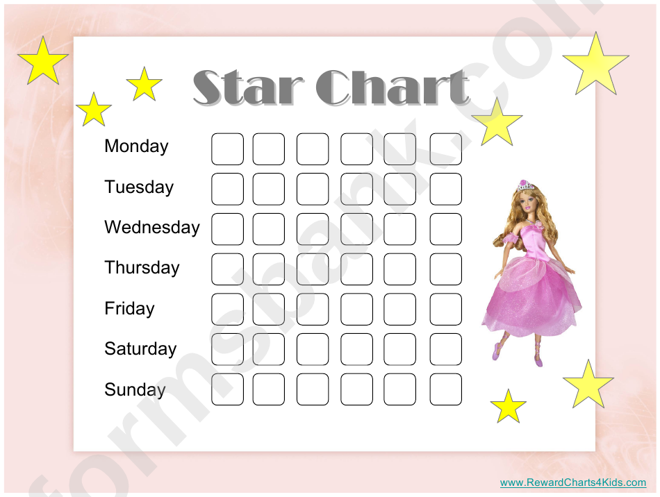 Star Reward Chart - Barbie Doll