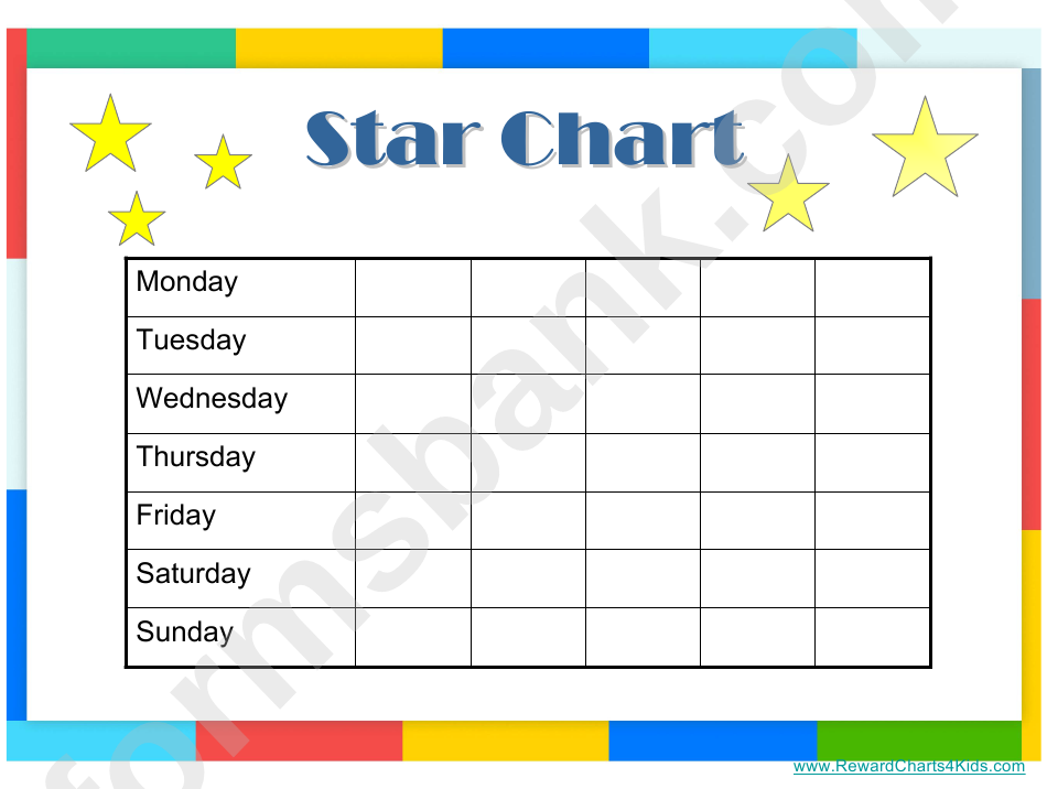 Star Reward Chart printable pdf download