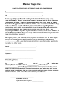 Limited Power Of Attorney And Release Form