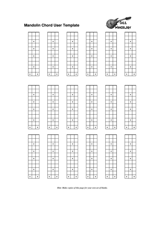Mandolin Chord User Template Printable pdf