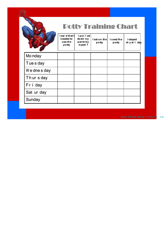 Spiderman Potty Training Sticker Chart Printable pdf