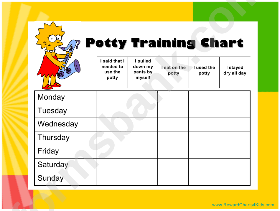 The Simpsons Potty Training Sticker Chart