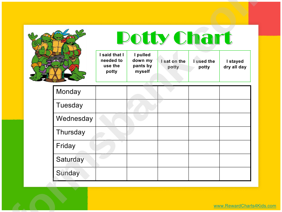 Ninja Turtle Potty Chart