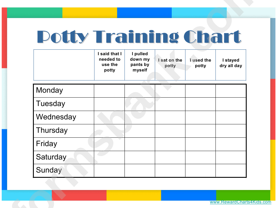 Potty Training Sticker Chart printable pdf download
