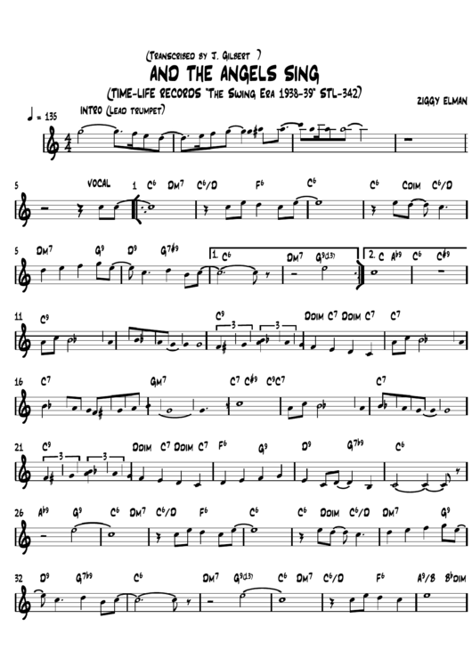 And The Angels Sing Sheet Music Printable pdf