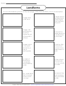 Landforms Worksheet Printable pdf