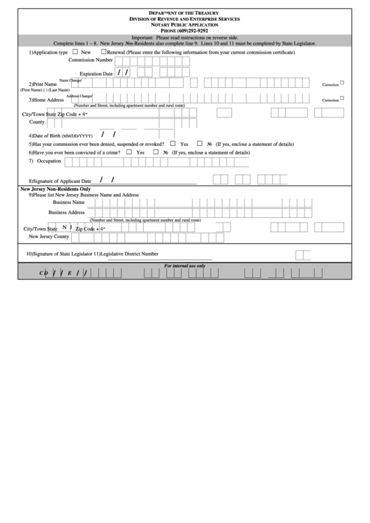 Notary Public Application Printable pdf