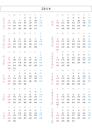 2014 Monthly Calendar Template
