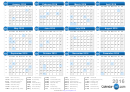 2016 Yearly Calendar Template - Landscape, With Holidays
