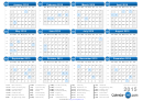 2015 Yearly Calendar Template - Landscape, With Holidays
