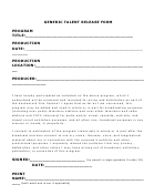 Generic Talent Release Form