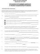 Application For An Amended Certificate Of Authority By A Foreign Corporation To Transact Business In South Carolina - South Carolina Secretary Of State