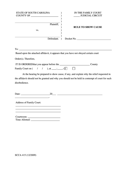 Rule To Show Cause Printable Pdf Download