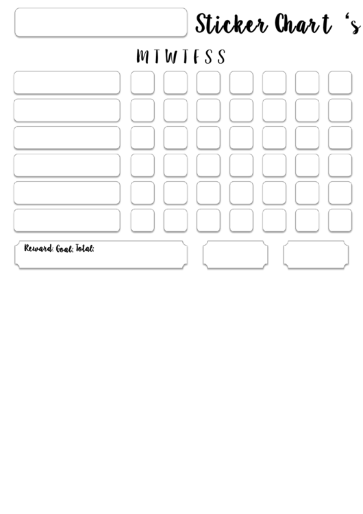 Sticker Chart Printable Pdf Download