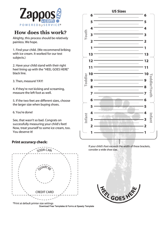 Zappos Kid Shoe Size Chart Printable pdf
