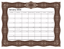 Monthly Calendar Template (brown Frame) - 2016
