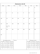 Monthly Calendar Template - 2016