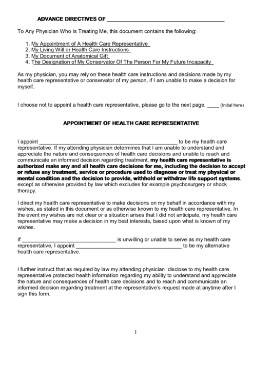 Advance Directives Combined Form - Ct Attorney General Printable pdf