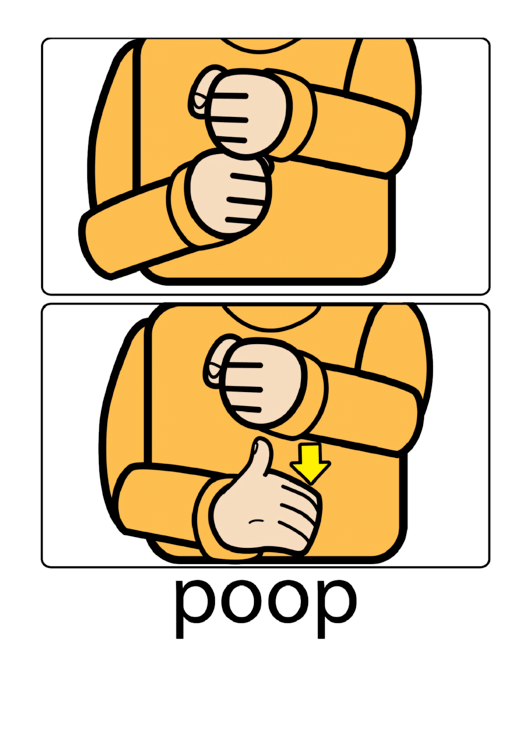 Baby Sign Language Poop Sign Printable pdf