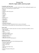 Grocery List Template (for Single, Health-conscious People)