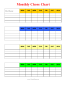 Monthly Chore Chart - Color