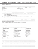 Relax Massage Therapy Client Health Intake Form