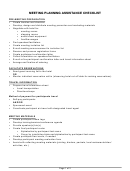 Meeting Planning Assistance Checklist