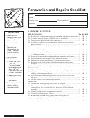 Renovation And Repairs Checklist Printable pdf