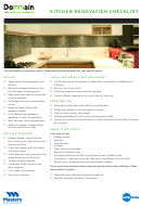 Kitchen Renovation Checklist Printable pdf